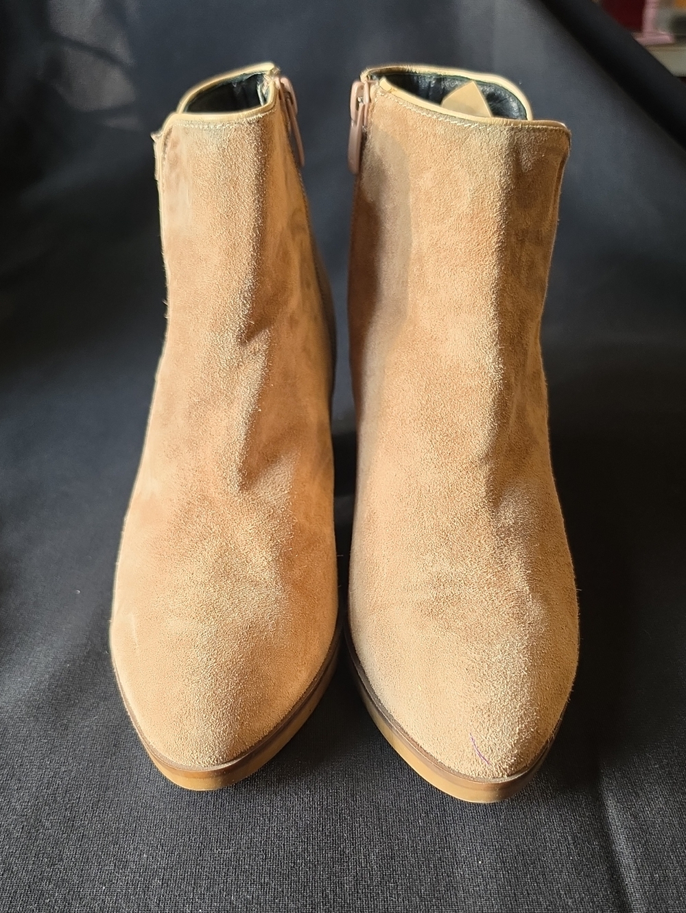 Eric Michael Tan Suede Ankle Booties Handmade In Spain
